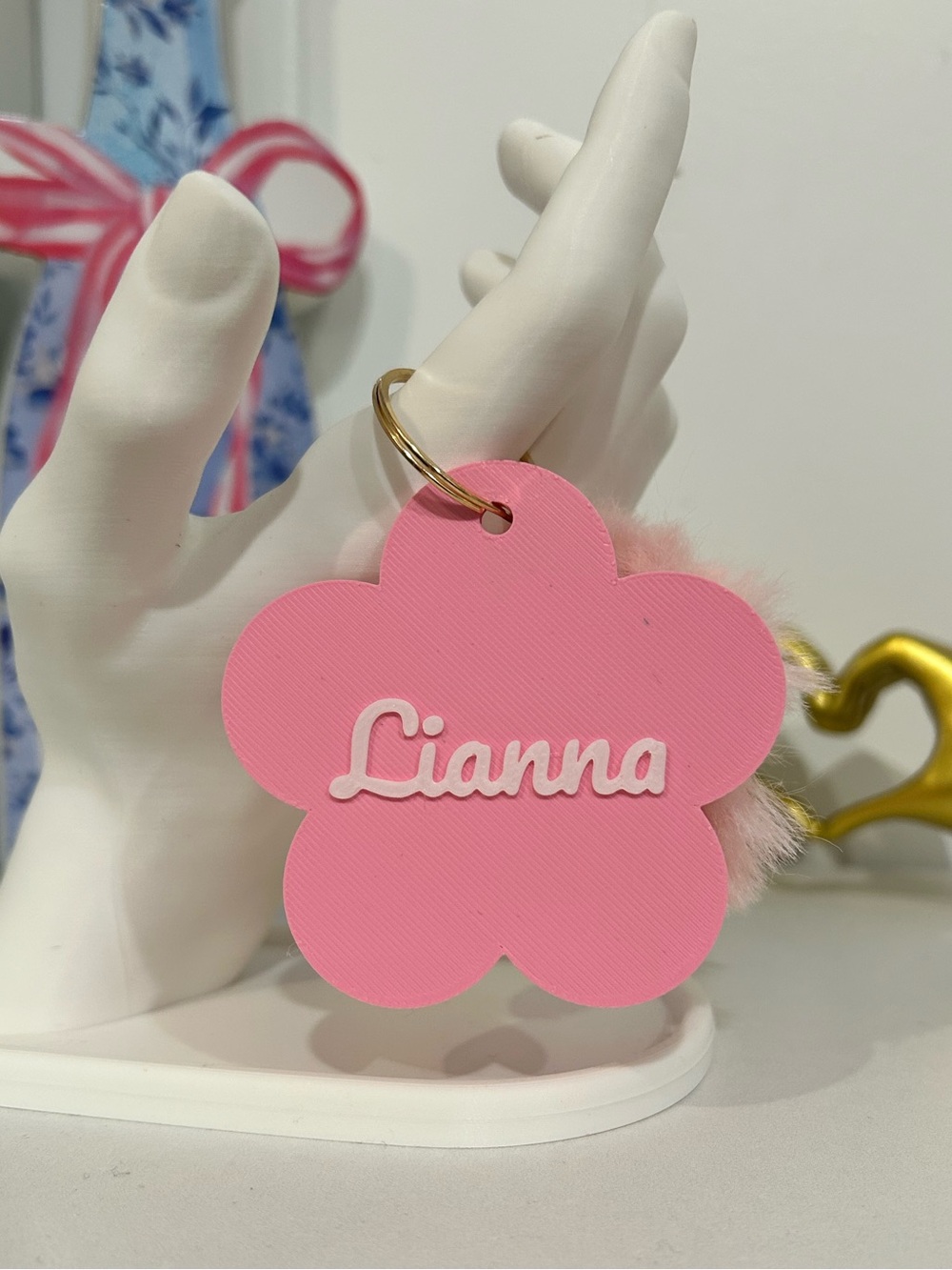 3D Printed Customizable Flower Keychain